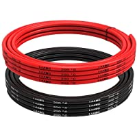 Los mejores  - Cable de silicona de calibre 14 16-4 pies (8-2 pies- negro y 8-2 pies- rojo) Impedancia baja suave y flexible (14AWG)